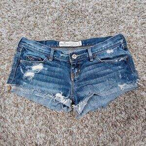 Vintage Y2K Hollister Low Rise Jean Short Shorts Mini Denim Blue Womens Size 3
